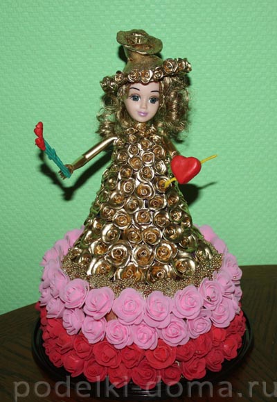 Аппликация из пластилина «Котик с букетом»