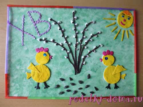 Аппликация из бумаги и пластилина «Модная сорока»