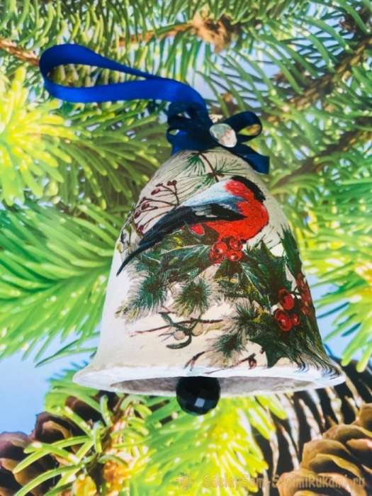 Как сделать елочная игрушку «Колокольчик» из бумаги