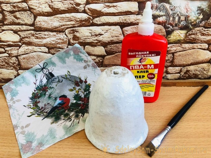 Как сделать елочная игрушку «Колокольчик» из бумаги