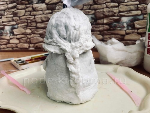 Снегурочка из смешанного папье-маше Снегурочка из смешанного папье-маше