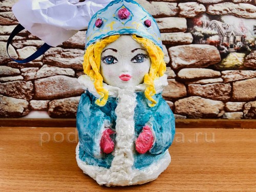 Снегурочка из смешанного папье-маше Снегурочка из смешанного папье-маше