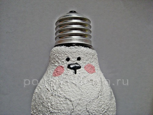 Игрушка на ёлку «Заяц» из лампочки Игрушка на ёлку «Заяц» из лампочки