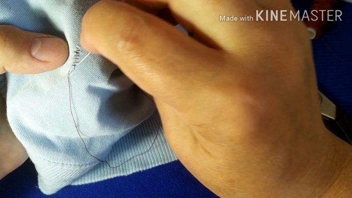 Как зашить дырку потайным швом при помощи скотча Как зашить дырку потайным швом при помощи скотча