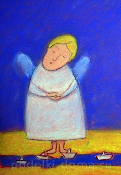 Рисуем пастелью ангела в наивном стиле Рисуем пастелью ангела в наивном стиле