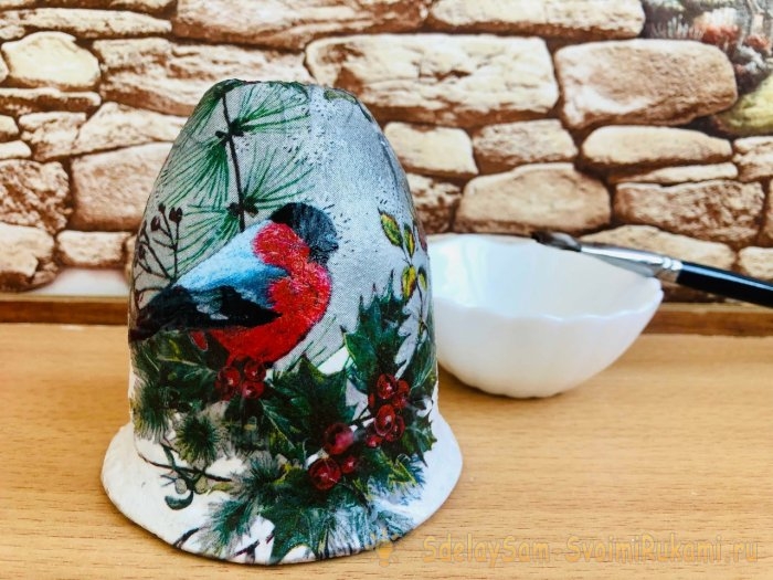 Как сделать елочная игрушку «Колокольчик» из бумаги