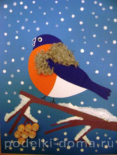 Аппликация из бумаги и пластилина «Модная сорока»
