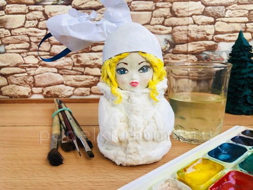 Снегурочка из смешанного папье-маше Снегурочка из смешанного папье-маше