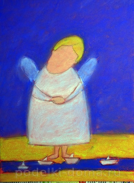 Рисуем пастелью ангела в наивном стиле Рисуем пастелью ангела в наивном стиле