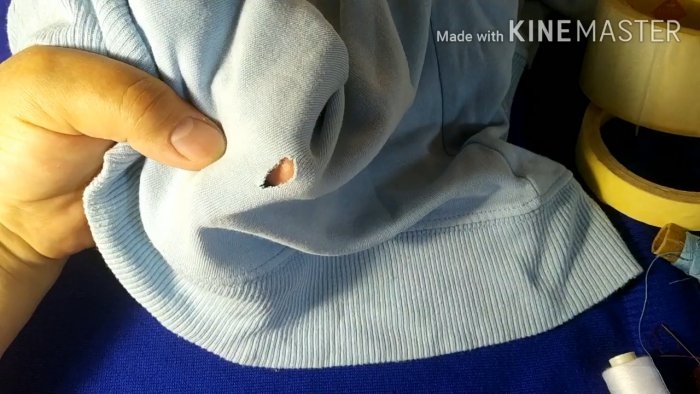 Как зашить дырку потайным швом при помощи скотча Как зашить дырку потайным швом при помощи скотча