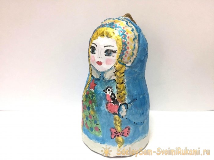Ёлочная игрушка «Снегурочка» из папье-маше Ёлочная игрушка «Снегурочка» из папье-маше