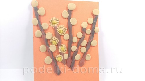 Аппликация «Верба» из пластилина Аппликация «Верба» из пластилина