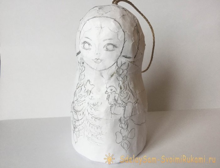 Ёлочная игрушка «Снегурочка» из папье-маше Ёлочная игрушка «Снегурочка» из папье-маше