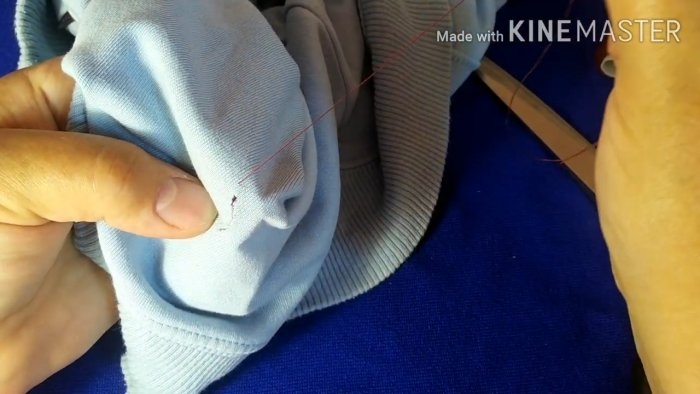 Как зашить дырку потайным швом при помощи скотча Как зашить дырку потайным швом при помощи скотча